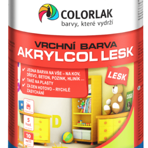 COLORLAK AKRYLCOL LESK V2046 - Lesklá vodou riediteľná vrchná farba C1000 - biela 9 L