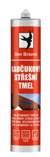 DEN BRAVEN - Kaučukový strešný tmel cervena 280 ml