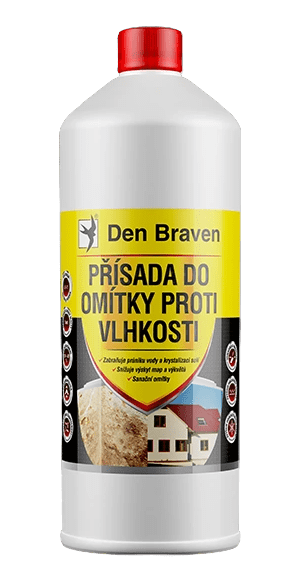 DEN BRAVEN - Prísada do omietky proti vlhkosti 1 l nažltlá