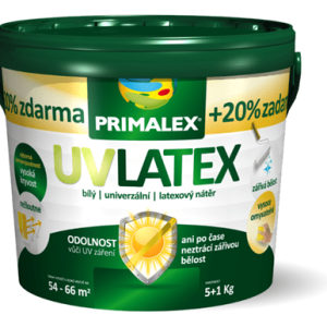 PRIMALEX UV LATEX - Matná umývateľná farba s vysokou belosťou biela 6 kg